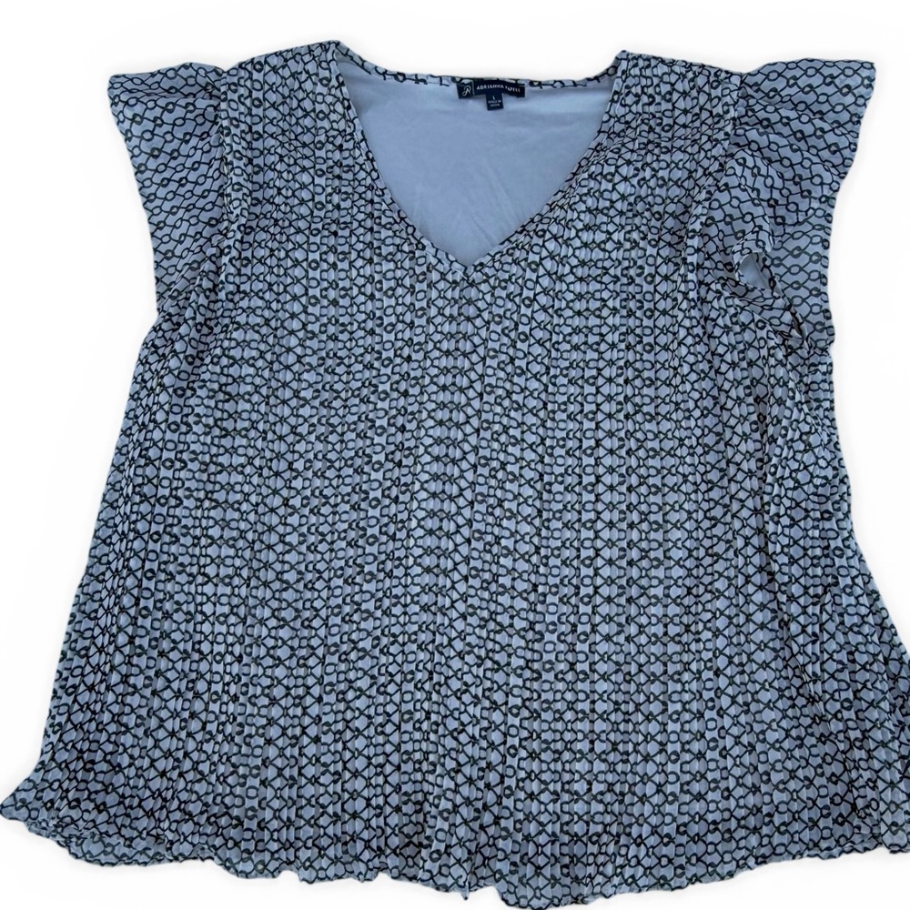 Adrianna Papell Black and White Geometric Blouse
